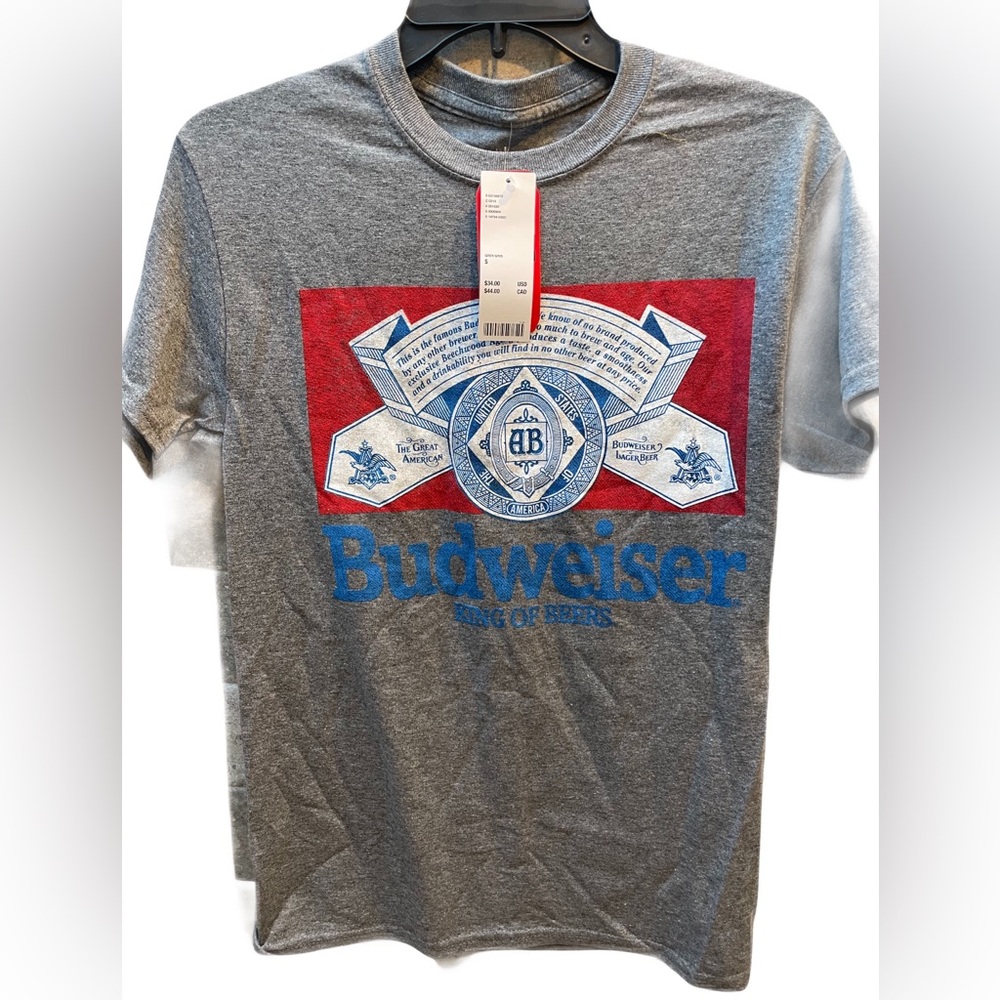 ❤️ URBAN OUTFITTERS BREW CITY GREY BUDWEISER TEE SHIRT SIZE SMALL NEW
